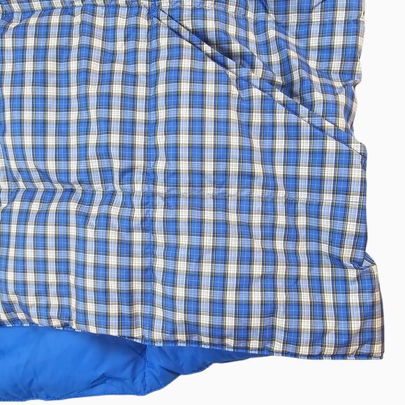 Lands End Puffer Vest Womens XL Blue White Plaid Down Lightweight Quilted - Picture 4 of 8